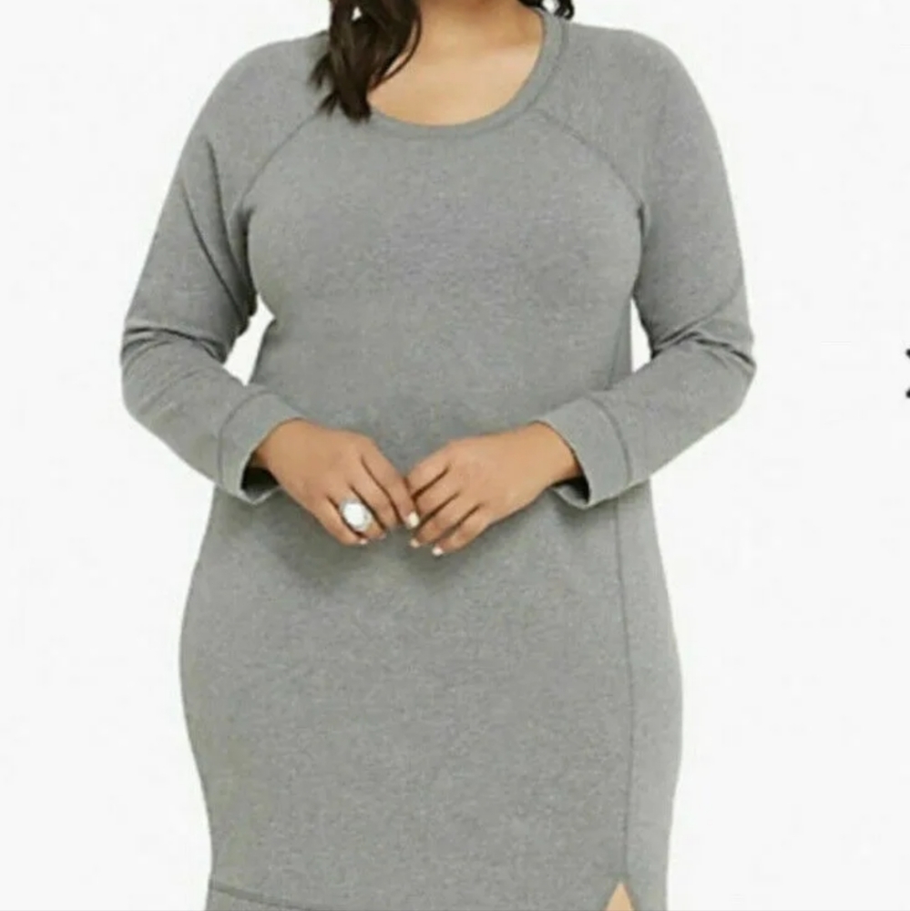 Torrid Women's Plus Sz Active Gray French Terry Dress 1X NWT